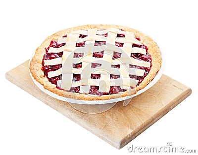 Homemade Cherry Pie Stock Photo