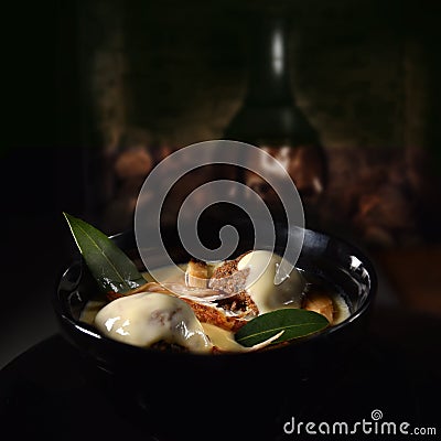 Homemade Chicken Soup Stock Photo