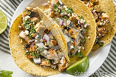 Homemade Chicken Tacos with Onion Stock Photo