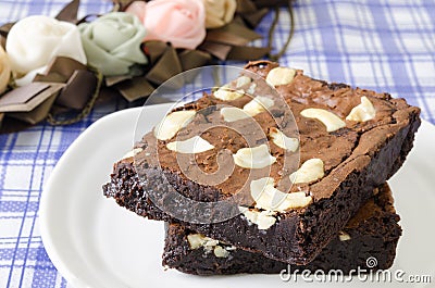 Homemade chocolate brownie Stock Photo