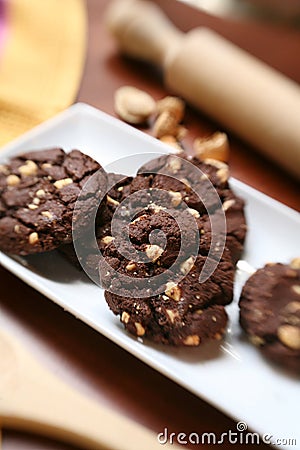 Homemade chocolate cookies Stock Photo