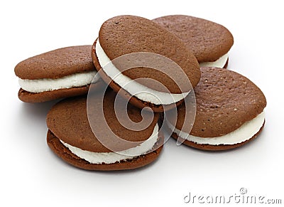 Homemade chocolate whoopie pie Stock Photo