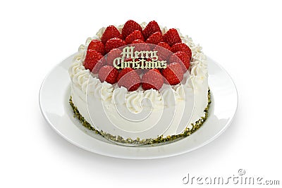 Homemade christmas strawberry cake Stock Photo