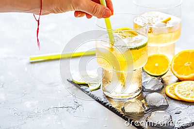 Homemade citrus lemonade Stock Photo