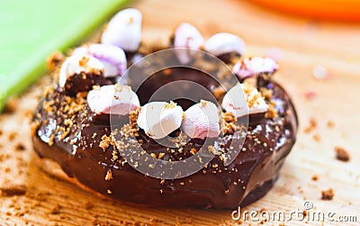 Homemade colorful donuts made with love Stock Photo