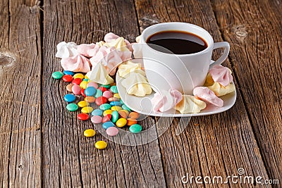 Homemade colorful meringue with decoration Stock Photo