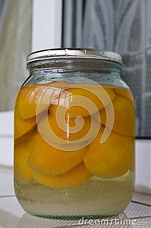 Homemade cooked apricot compote Stock Photo