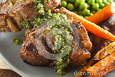 Homemade Cooked Lamb Chops Stock Photo