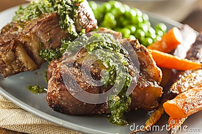 Homemade Cooked Lamb Chops Stock Photo