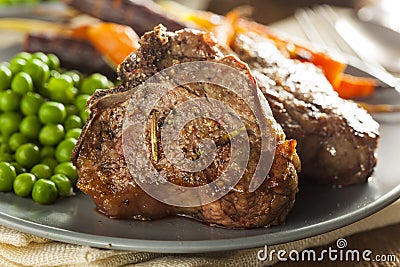 Homemade Cooked Lamb Chops Stock Photo