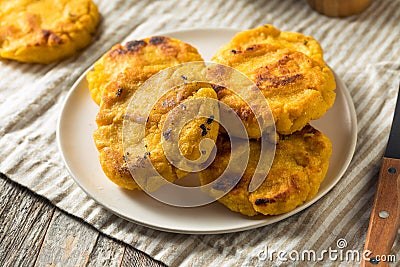 Homemade Corn Meal Arepas Stock Photo