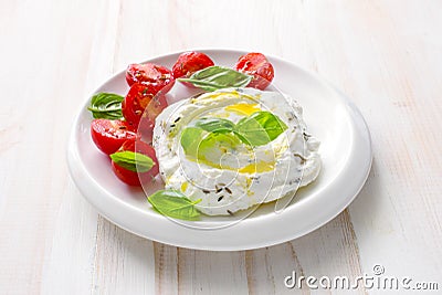 Homemade cream cheese labneh Stock Photo