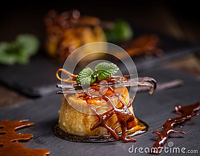 Homemade creme caramel Stock Photo