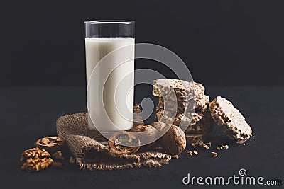 Homemade dairy, vegan milk, vegetarian food Stock Photo