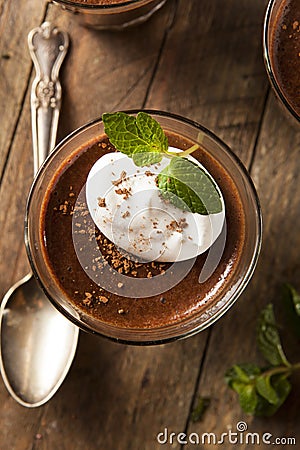 Homemade Dark Chocolate Mousse Stock Photo