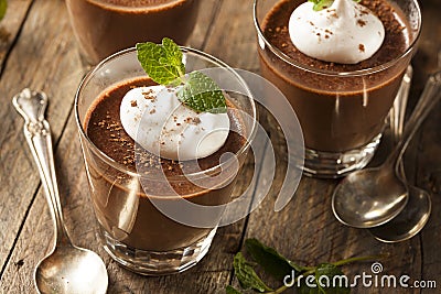 Homemade Dark Chocolate Mousse Stock Photo
