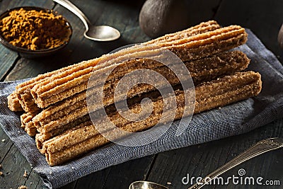 Homemade Deep Fried Churros Stock Photo