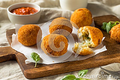 Homemade Deep Fried Risotto Arancini Stock Photo