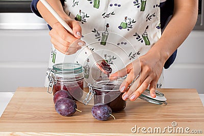 Homemade delicious jams Stock Photo