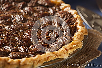 Homemade Delicious Pecan Pie Stock Photo