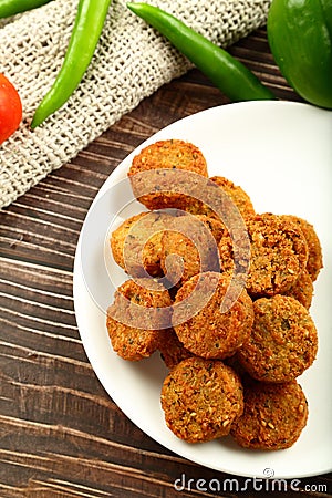 Traditional aloo tikki from Indian cuisine. Stock Photo