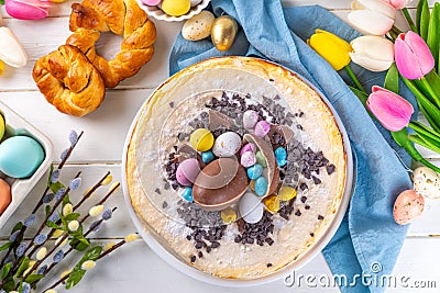 Homemade Easter cheesecake Stock Photo