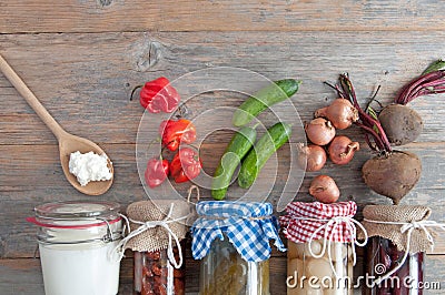 Homemade fermented foods Stock Photo