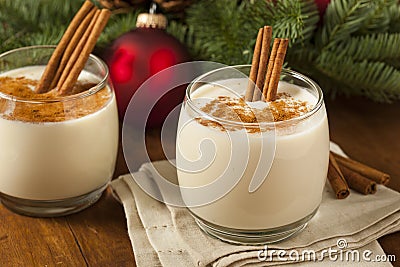 Homemade Festive Cinnamon Eggnog Stock Photo