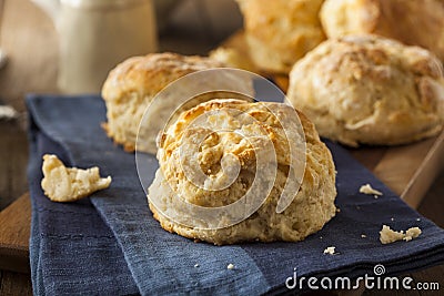 Homemade Flakey Buttermilk Biscuits Stock Photo