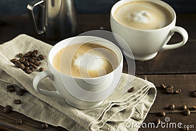 Homemade Flat White Latte Stock Photo