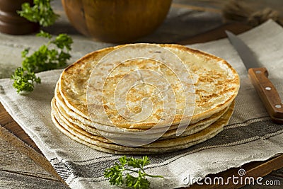 Homemade Flour Indian Paratha Bread Stock Photo
