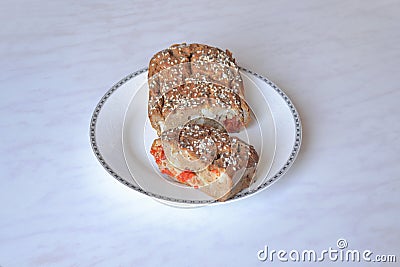 Homemade food. Very tasty buckwheat cake Stock Photo