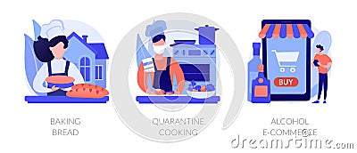 Homemade food and delivery abstract concept vector illustrations. Vector Illustration