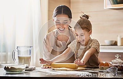 Homemade food and little helper. Stock Photo