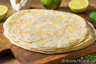 Homemade Fresh Flour Tortillas Stock Photo