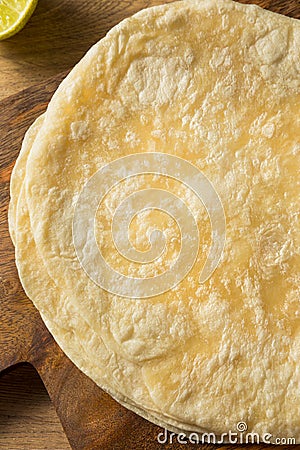 Homemade Fresh Flour Tortillas Stock Photo