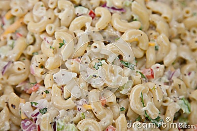 Homemade fresh macaroni salad Stock Photo