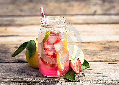 Homemade fresh pink lemonade Stock Photo