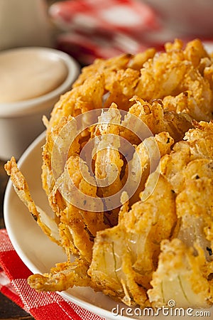 Homemade Fried Bloomin Onion Stock Photo