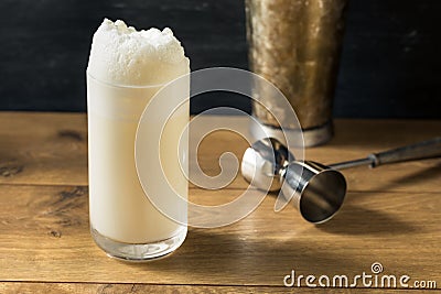 Homemade Frothy Ramos Gin Fizz Cocktail Stock Photo