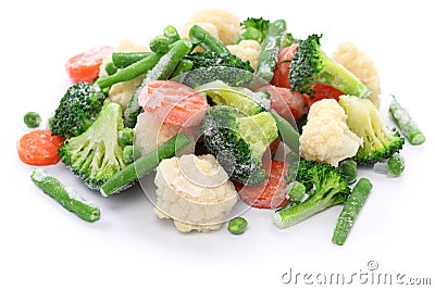 Homemade frozen vegetables Stock Photo