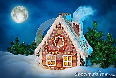 Homemade gingerbread house Stock Photo