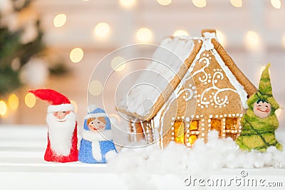 Homemade gingerbread house Stock Photo