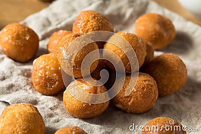 Homemade Glazed Donut Holes Stock Photo