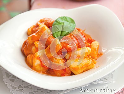 Homemade gnocchi, italian potato pasta Stock Photo