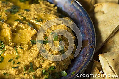 Homemade Greek Pumpkin Hummus Stock Photo