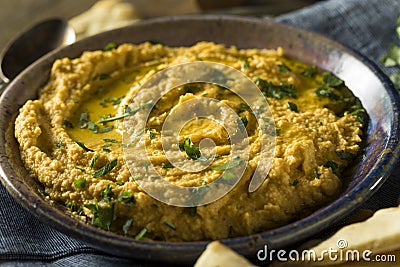 Homemade Greek Pumpkin Hummus Stock Photo