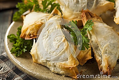 Homemade Greek Spanakopita Pastry Stock Photo