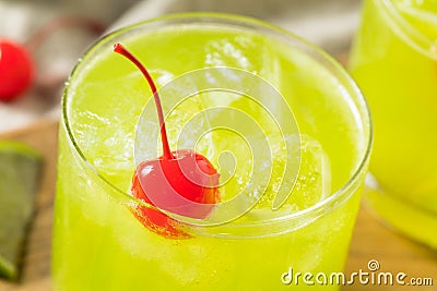 Homemade Green Melon Midori Sour Stock Photo