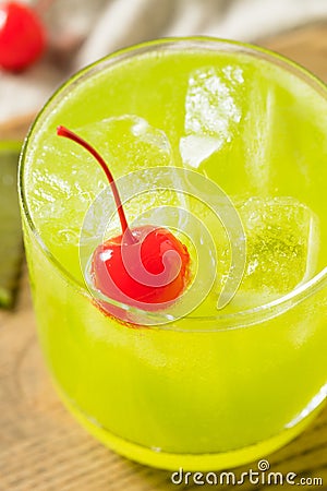 Homemade Green Melon Midori Sour Stock Photo